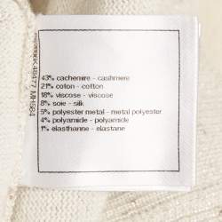 مملوكة مسبقًا Chanel Beige Logo Intarsia Lurex Knit Sweatshirt S