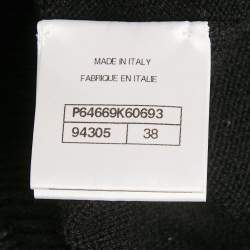 Pre Owned سويتر شانيل كشمير تريكو مزخرف أسود مقاس متوسط (ميديم)