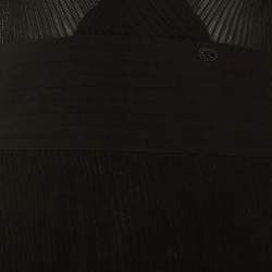 مملوكة مسبقًا فستان شانيل شبكي أسود بطبقات قصير ميني ميديوم