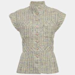 مملوكة مسبقًا Chanel Multicolor Tweed Short Sleeve Jacket M