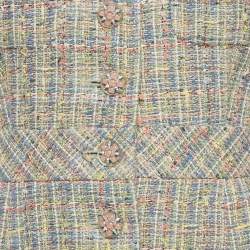 Pre Owned جاكيت شانيل بأكمام قصيرة تويد متعدد الألوان مقاس وسط (ميديم)