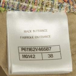 Pre Owned جاكيت شانيل بأكمام قصيرة تويد متعدد الألوان مقاس وسط (ميديم)