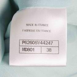 Pre Owned Chanel Blue Tweed Button Detail Jacket M