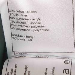 Pre Owned Chanel Blue Tweed Button Detail Jacket M