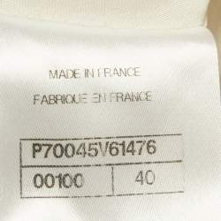 مملوكة مسبقًا تنورة ماكسي شانيل أبيض توييد بأزرار مزينة مقاس ميديم (م)