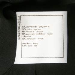 Pre Owned Chanel Black Tweed Double Breasted Coat M