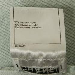 Pre Owned Chanel Blue Stretch Knit Tassel Detail Sleeveless Top M