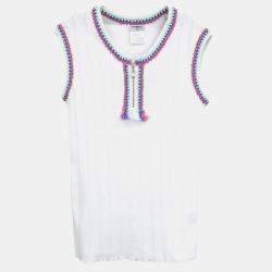 Pre Owned قميص شانيل بلا أكمام أبيض 07P مقاس إيطالي 42