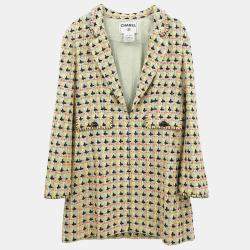 Pre Owned جاكيت شانيل بسحاب أخضر فاتح 02P مقاس 42