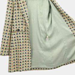 Pre Owned جاكيت شانيل بسحاب أخضر فاتح 02P مقاس 42