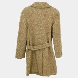 Pre Owned معطف شانيل بيج بزرار أمامي مفرد 01A مقاس 38