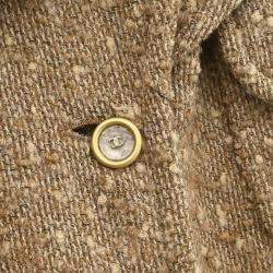 Pre Owned معطف شانيل بيج بزرار أمامي مفرد 01A مقاس 38