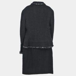 Pre Owned جاكيت بدلة وتنورة شانيل أسود #38