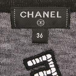 مملوكة مسبقًا Chanel Black CC Logo Embroidered Eyelet Cotton Blend Short Sleeve T-Shirt S