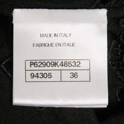 مملوكة مسبقًا Chanel Black CC Logo Embroidered Eyelet Cotton Blend Short Sleeve T-Shirt S