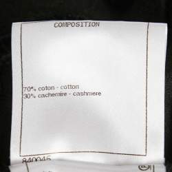 مملوكة مسبقًا Chanel Black CC Logo Embroidered Eyelet Cotton Blend Short Sleeve T-Shirt S