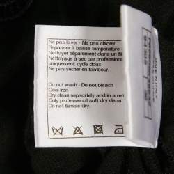 مملوكة مسبقًا Chanel Black CC Logo Embroidered Eyelet Cotton Blend Short Sleeve T-Shirt S