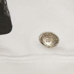 Pre Owned Chanel White Printed Cotton Sweatshirt M