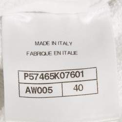 Pre Owned Chanel White Printed Cotton Sweatshirt M