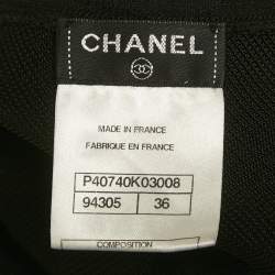 Pre Owned Chanel Black Jersey & Lace Detail Maxi Dress S