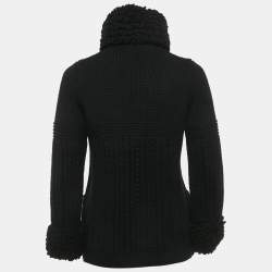 مملوكة مسبقًا Chanel Black Cashmere Toggle Cardigan S 