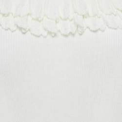 Pre Owned سترة شانيل ناعمة بكريمة تفاصيل كشكشة مقاس وسط