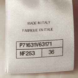 Pre Owned بنطلون شانيل تويد وردي بجيوب رقعة وتفاصيل ساق عريضة مقاس صغير - سمول