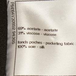 Pre Owned Chanel Black Crepe Contrast Stich Detail Trousers M 