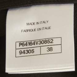 Pre Owned Chanel Black Crepe Contrast Stich Detail Trousers M 