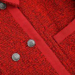 Pre Owned جاكيت شانيل مزدوج الصدر أحمر 97A مقاس 40