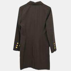 Pre Owned Chanel Single Breasted Jacket Brown 96A Size M