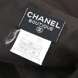 Pre Owned Chanel Single Breasted Jacket Brown 96A Size M