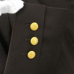 Pre Owned Chanel Single Breasted Jacket Brown 96A Size M