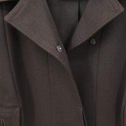 Pre Owned Chanel Single Breasted Jacket Brown 96A Size M