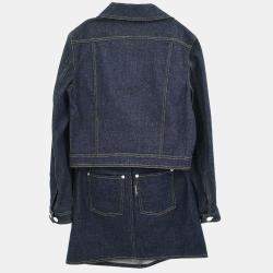 Pre Owned Chanel Setup Suit Jacket Skirt Navy #40 #38