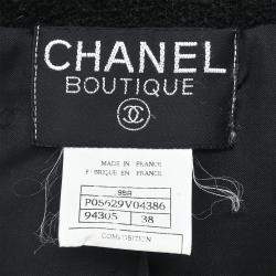 Pre Owned Chanel Single Breasted Jacket Black 95A #38