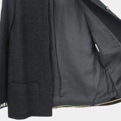 Pre Owned Chanel Single Breasted Jacket Black 95A #38
