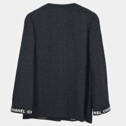 Pre Owned Chanel Single Breasted Jacket Black 95A #38