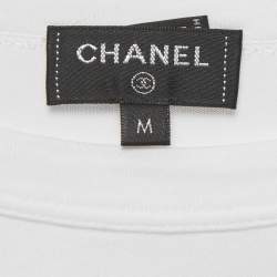 Pre Owned فستان شانيل تريكو كروشيه كشمير أسود وتناقض قطن ميني M