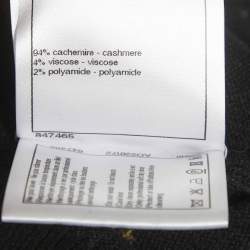 Pre Owned Chanel Black Coin Intarsia Cashmere Button Front Cardigan M