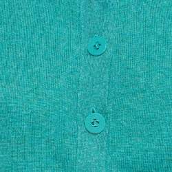 مملوكة مسبقًا كارديغان شانيل قصير زري كشمير أزرق مقاس متوسط (ميديام)