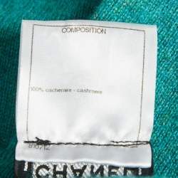 مملوكة مسبقًا كارديغان شانيل قصير زري كشمير أزرق مقاس متوسط (ميديام)