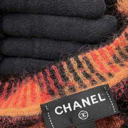 Pre Owned Chanel Leopard Knit Sweater Size 36 Brown/Black/Pink 