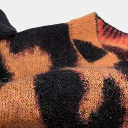 Pre Owned Chanel Leopard Knit Sweater Size 36 Brown/Black/Pink 