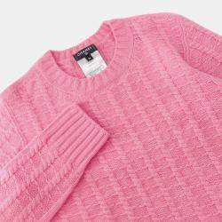 مملوكة مسبقًا Chanel Knit Top Sweater With Cc Logo Size 36 Pink