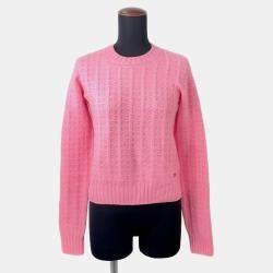 Pre Owned Chanel Knit Top Sweater With Cc Logo Size 36 Pink  