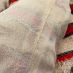 Pre Owned جاكيت شانيل مخطط تويد مقاس 42 عاجي/أحمر/بني