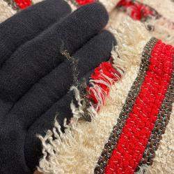 Pre Owned جاكيت شانيل مخطط تويد مقاس 42 عاجي/أحمر/بني