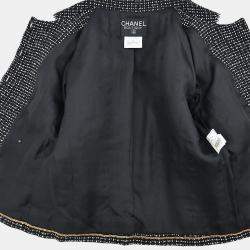 Pre Owned Chanel Setup Suit Jacket Skirt Black 96C #40