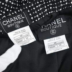 Pre Owned Chanel Setup Suit Jacket Skirt Black 96C #40